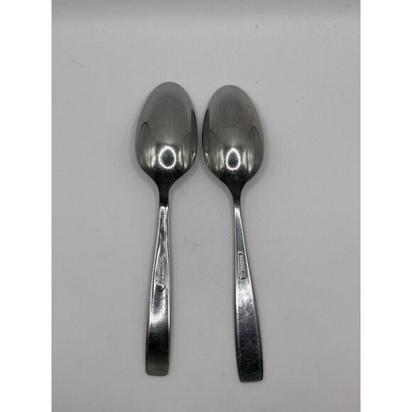 Oneida Silver Continuum Stainless Steel 18/0 Glossy teaspoons 2 Flat Tip 2015-20 - Picture 5 of 5